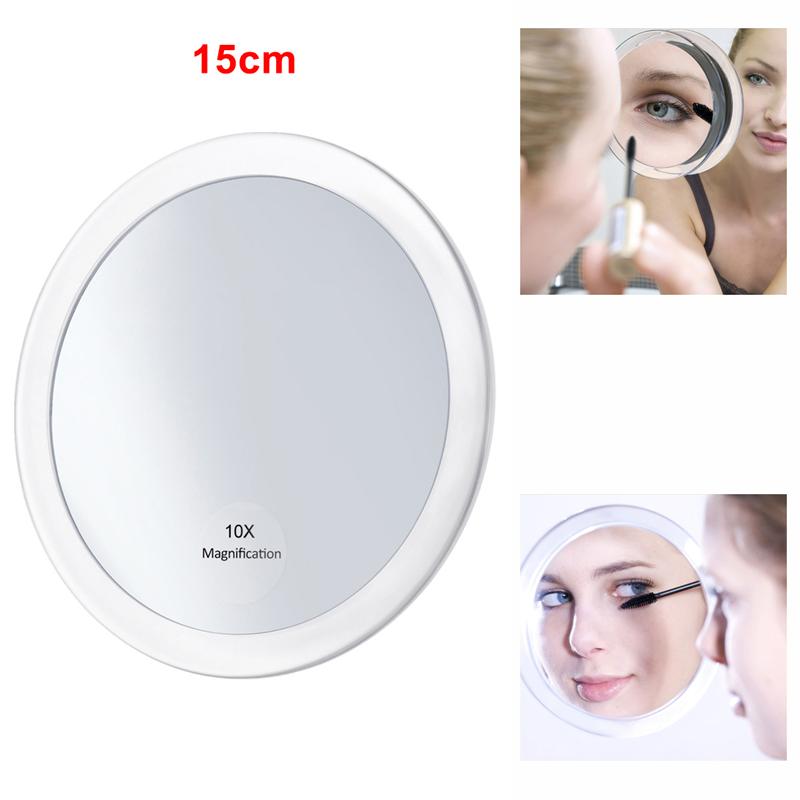 5.9 tommer 10x forstørrende rundt spejl makeup spejl sammenfoldelig lomme kosmetisk spejl forstørrelsesspejl med 3 sugekopper