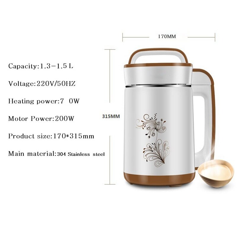 locwanot 1200 ML Notenmelk Maker Machine, Multi Functionele Zelfreinigende Automatische Sojamelk Maker Machine met 8 Functies, Sojamelk Maker Machine Keuken Gereedschap Paars locwanot 1200 ML Notenmelk Maker Machine, Multi Functionele Zelfreinigende Automatische Sojamelk Maker Machine met 8 Functies, Sojamelk Maker Machine Keuken Gereedschap Paars