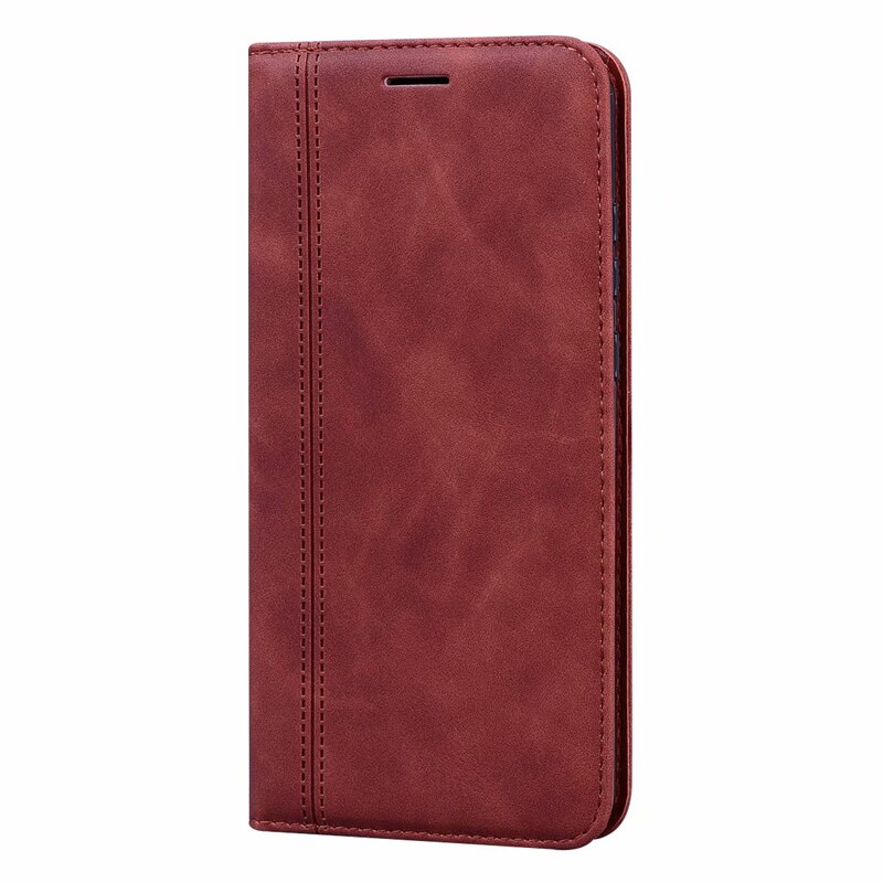 Funda de teléfono para Realme C21, carcasa de cuero PU de lujo, magnética, moderna, con soporte, C21: XNW Brown