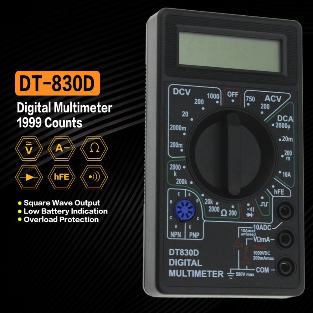DT-830D Mini Pocket Digitale Multimeter Multimetro Transistor Tester Digitale Mastech esr Multimetre Stroomtang Aneng Peakmeter