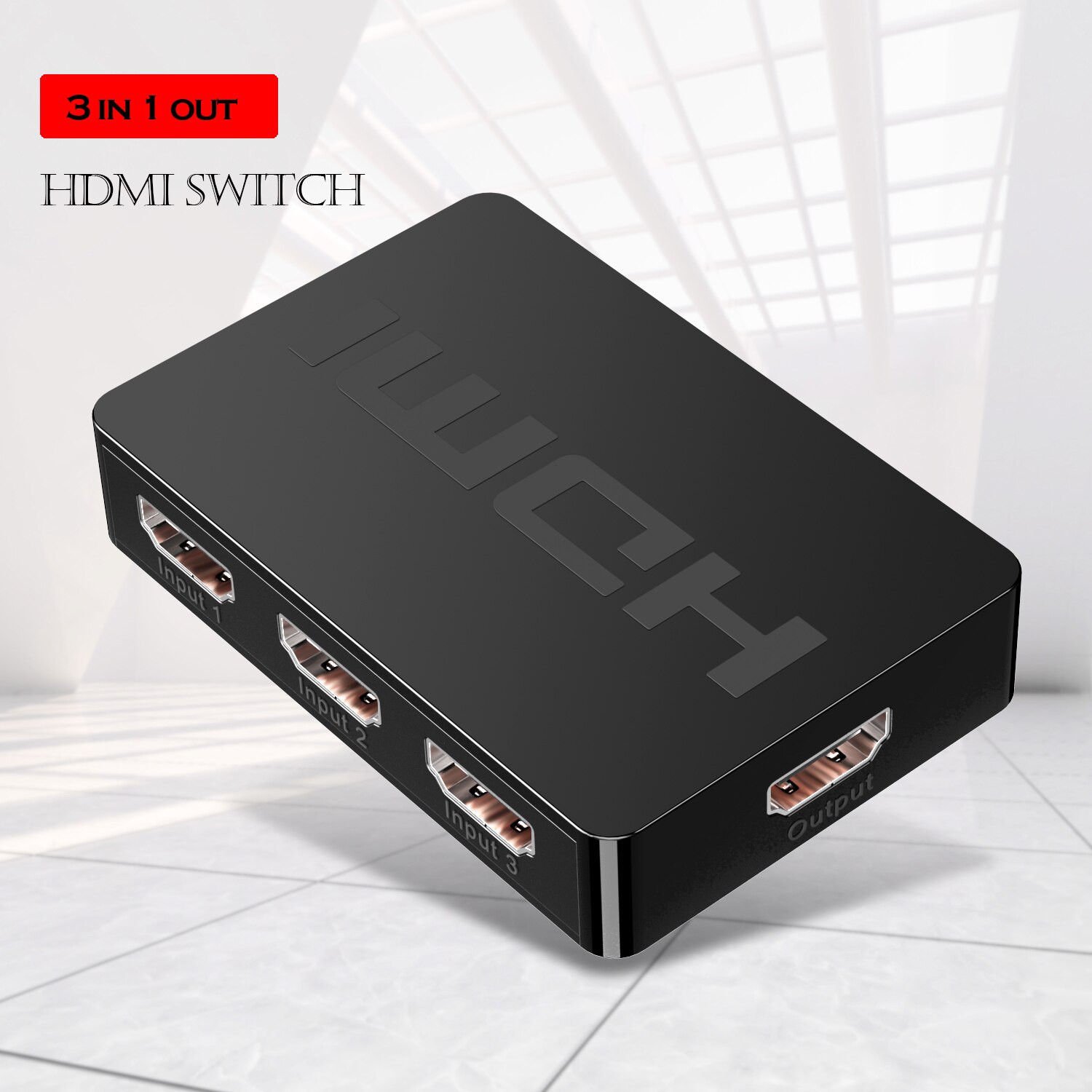 1080P 4K HDMI Video Switch Box Switcher HDMI Splitter 3 input 1 output Port Hub With Remote Control for DVD HDTV TV Box PS4