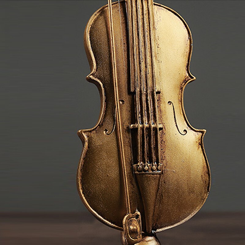 Noordse vintage viool saxofoon model ornamenten muziekinstrument standbeeld huisdecoratie woonkamer sculptuur moderne kunst ambachten