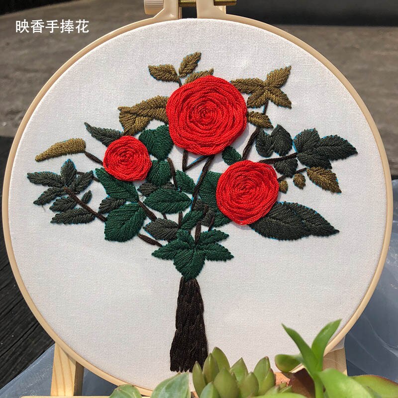 3D Europe Embroidery Kits Bouquet Cross Stitch Kit With Embroidery Hoop Bordado Iniciante Decoration Paintings DIY Sewing Supply: 6