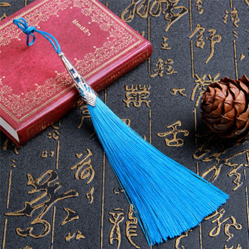 Tee itse 2 kpl sileä pystysuora pitkä tupsu riipus korvakorut korut tarvikkeet 13cm askartelu: Järvensininen  -2 kpl