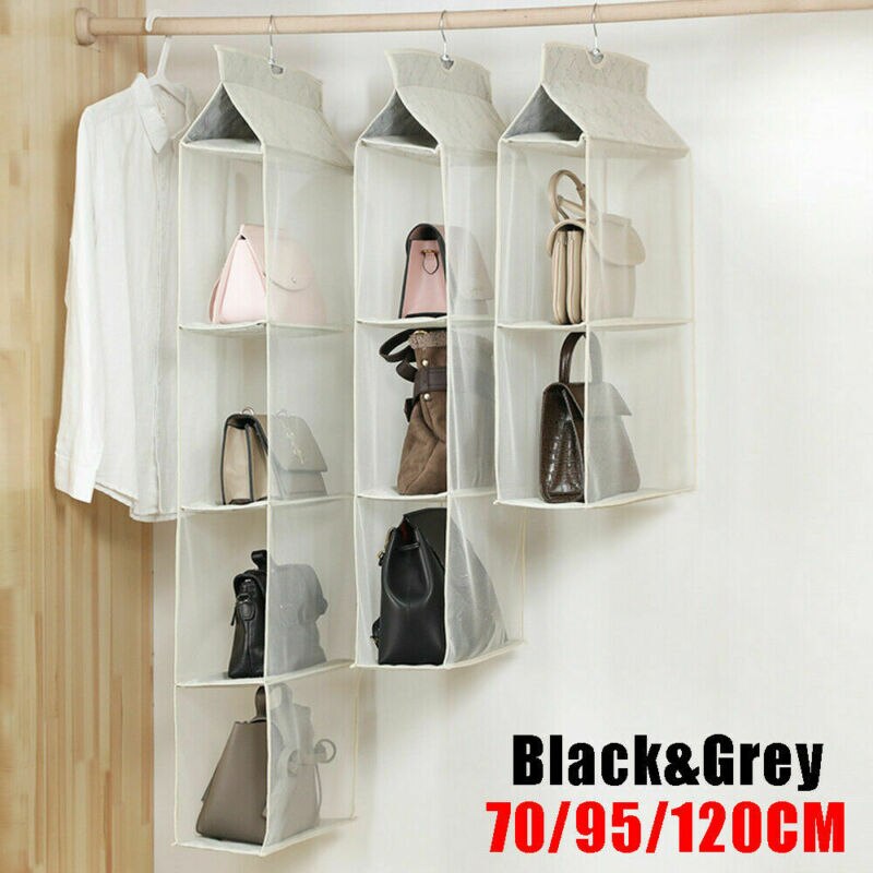 Hanging Handbag Organizer Pockets Shelf Bag Storage Holder Wardrobe Closets /BY