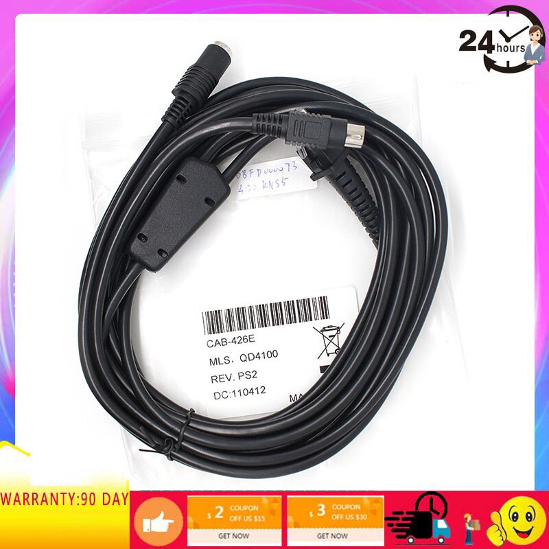 Cable de cuña de teclado PS2, escáner 5m para Datalogic D100, D130, GD4130, GD4400, 2130, lector de escáneres de código de barras,