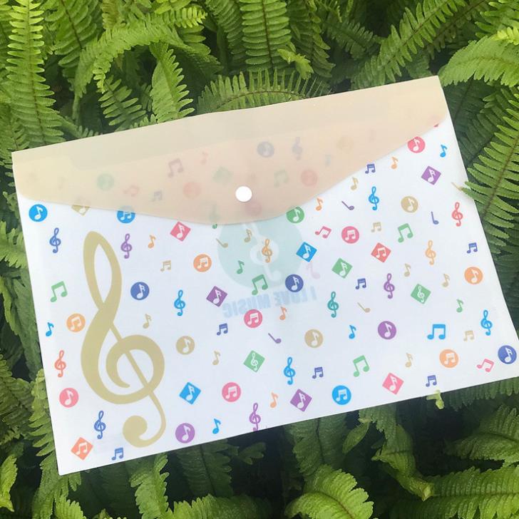 1 Pcs Cute A4 Music Theme Piano Instruments Document Bags Examination File Holder Student Storage Organizer Stationery