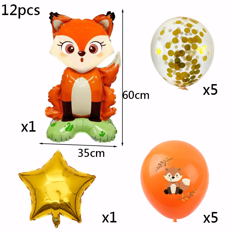 Fox Birthday Decorations Fox Plates Cupake Toppers Plastic Straws Supplies Fox Baby Shower Decoration Kids