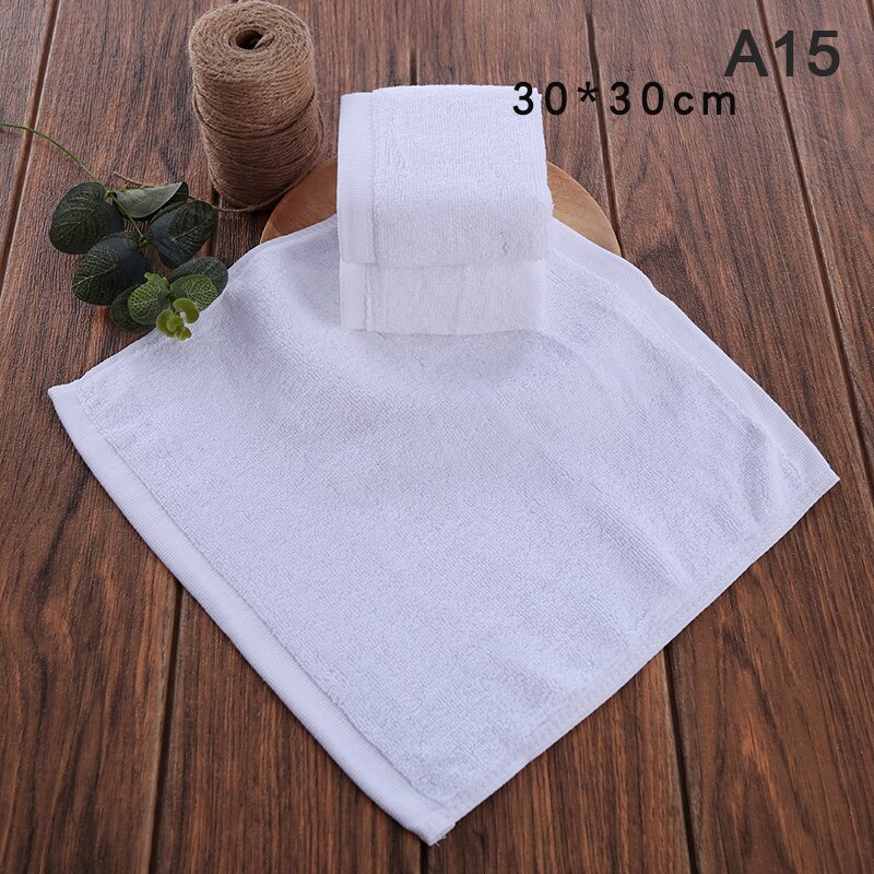 Soft White Cheap Face Towel Small Hand Towels Square White Kitchen Towel Hotel Restaurant Kindergarten Cotton Towel: A15