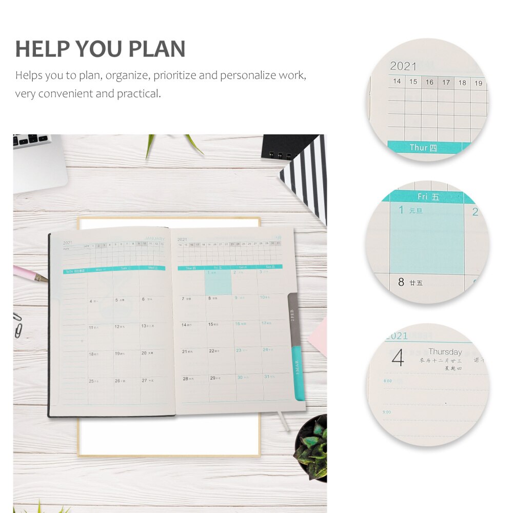1pc Agenda Notepad Planning Notepad Schedule Handbook Writing Notebook