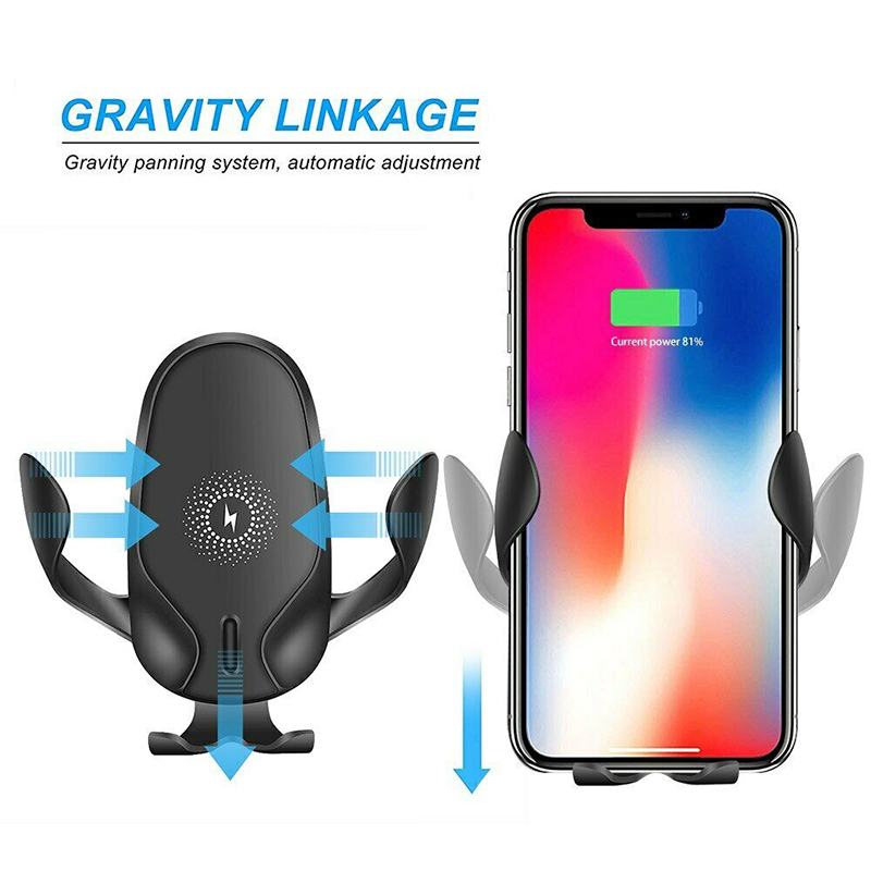 15w qi-autoladegerät mit kabelloser ladefunktion, magnetischem usb-anschluss, infrarotsensor und handyhalterung für iphone 12, 11 xs xr  x 8 samsung  s20 s10