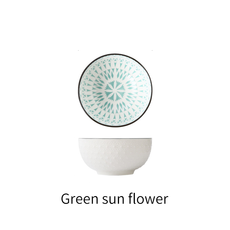 4.5 Inch Household Rice Bowl Ceramic Tableware Nordic Minimalist Style Underglaze Relief Kitchenware Porridge Bowl Small: Q