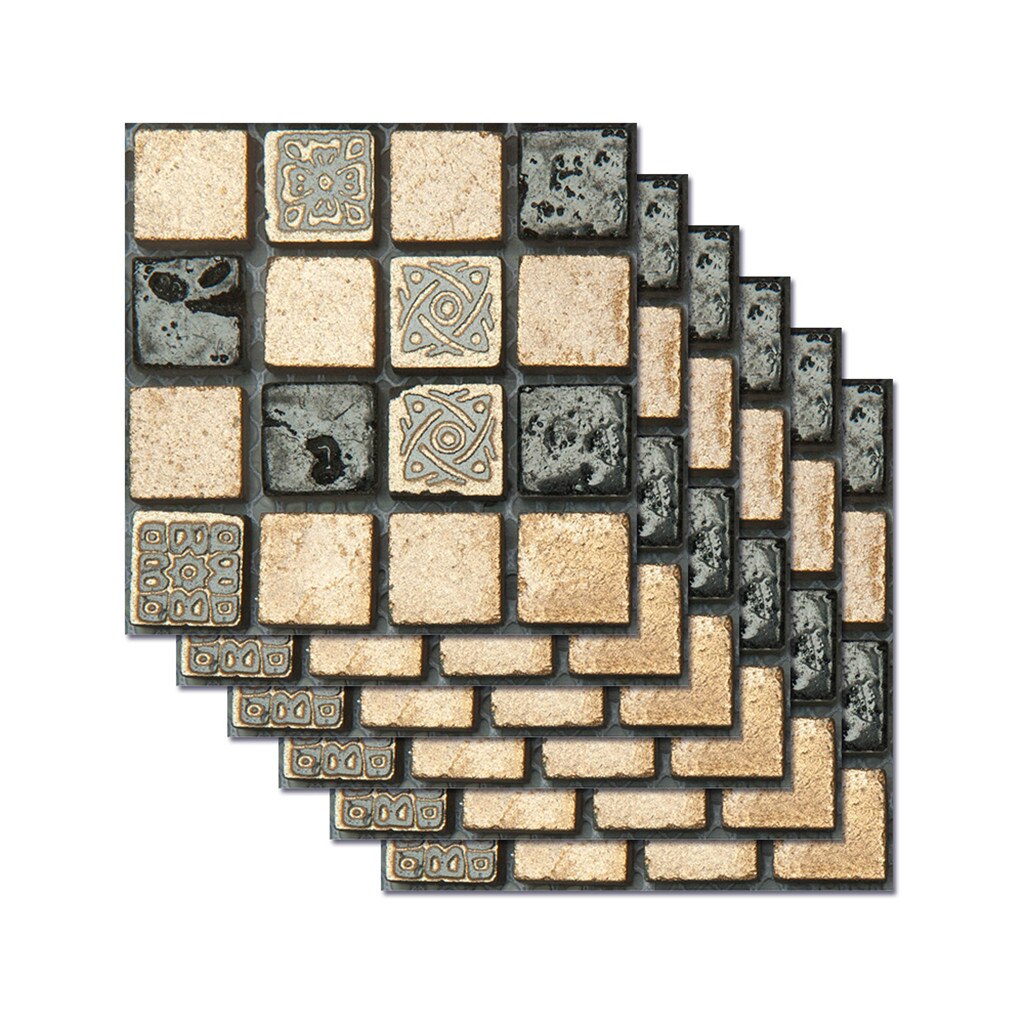 Floor stickers Tile Sticker For Kitchen Bathroom vinyl tile Self Adhesive Wall Sticker DIY Decor Wallpaper Waterproof Wall Decal: F