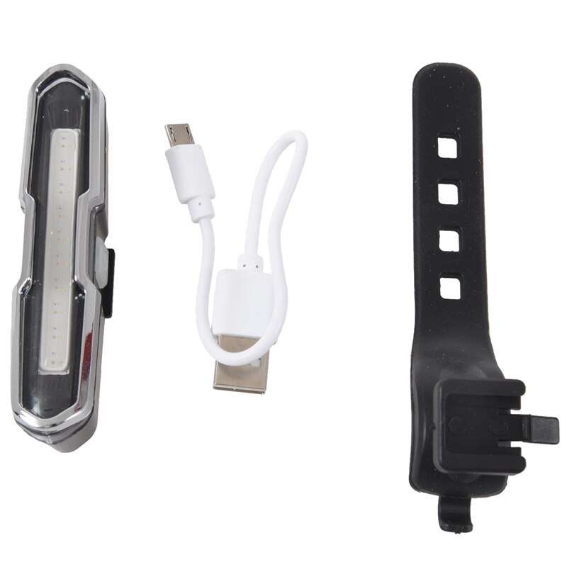 Fiets Achterlicht Ultra Bright Bike Light Usb Oplaadbare Led Fiets Achterlicht 5 Licht Modus Koplampen Met Rood + blauw: Default Title