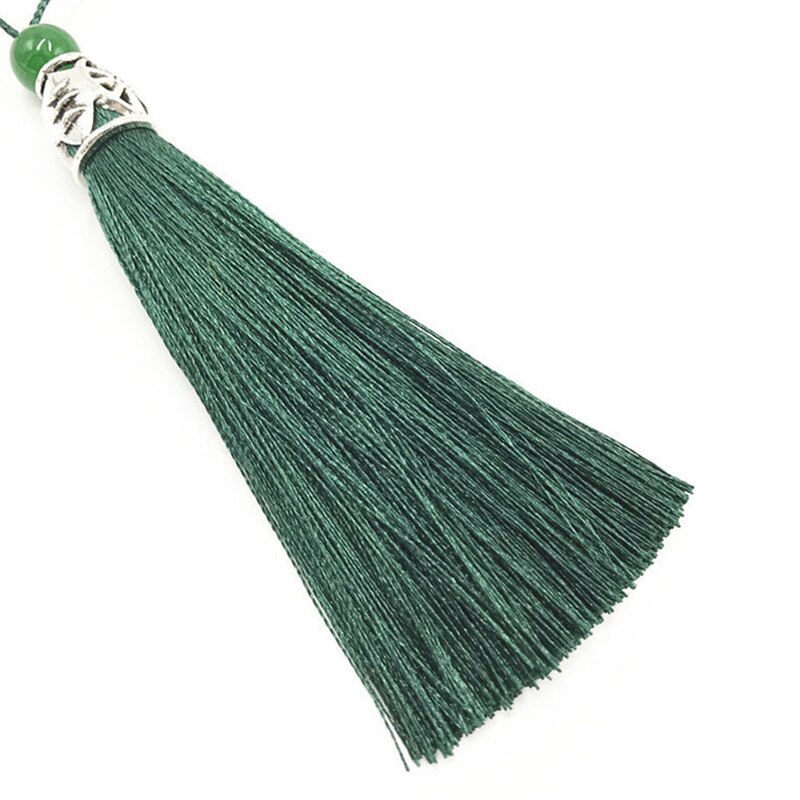 Polyester 9cm zijden kwastjes franje met kralen kwastjes hangende gordijnen voor het naaien van kleding huisdecoratie: Dgr