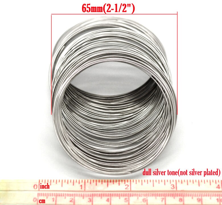 Doreenbeads Zilver Kleur Geheugen Koord 65Mm-70Mm Dia. Loops (B17930) Yiwu