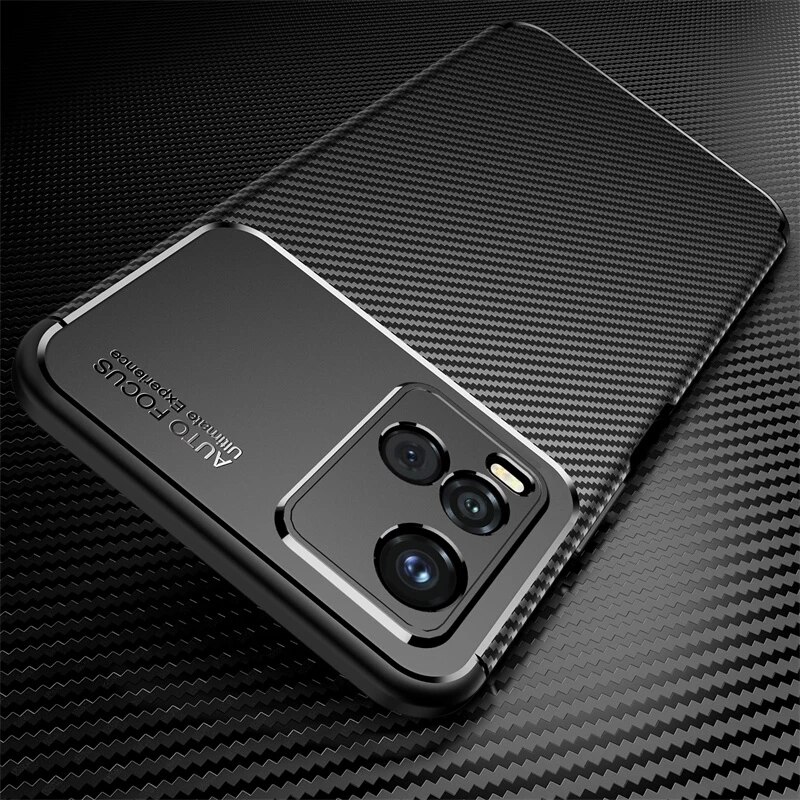 Carbon Fiber Zachte Siliconen Shell Cover Voor Vivo Y21s Y33s Camera Shockproof Bumper Beschermhoes Vovi Y 21S 33S 21Y Fundas