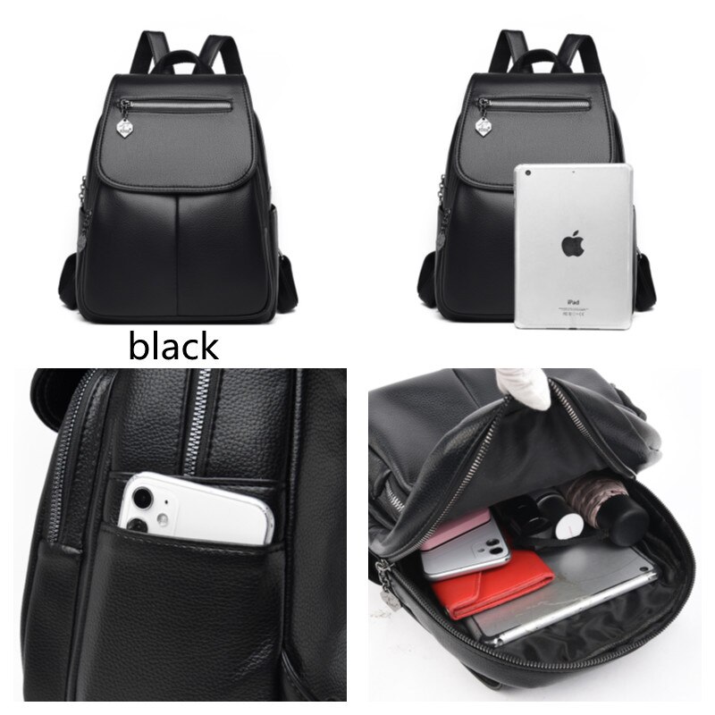 Borsa a tracolla per zaino in pelle PU da donna per zaino da scuola multifunzione per ragazze adolescenti