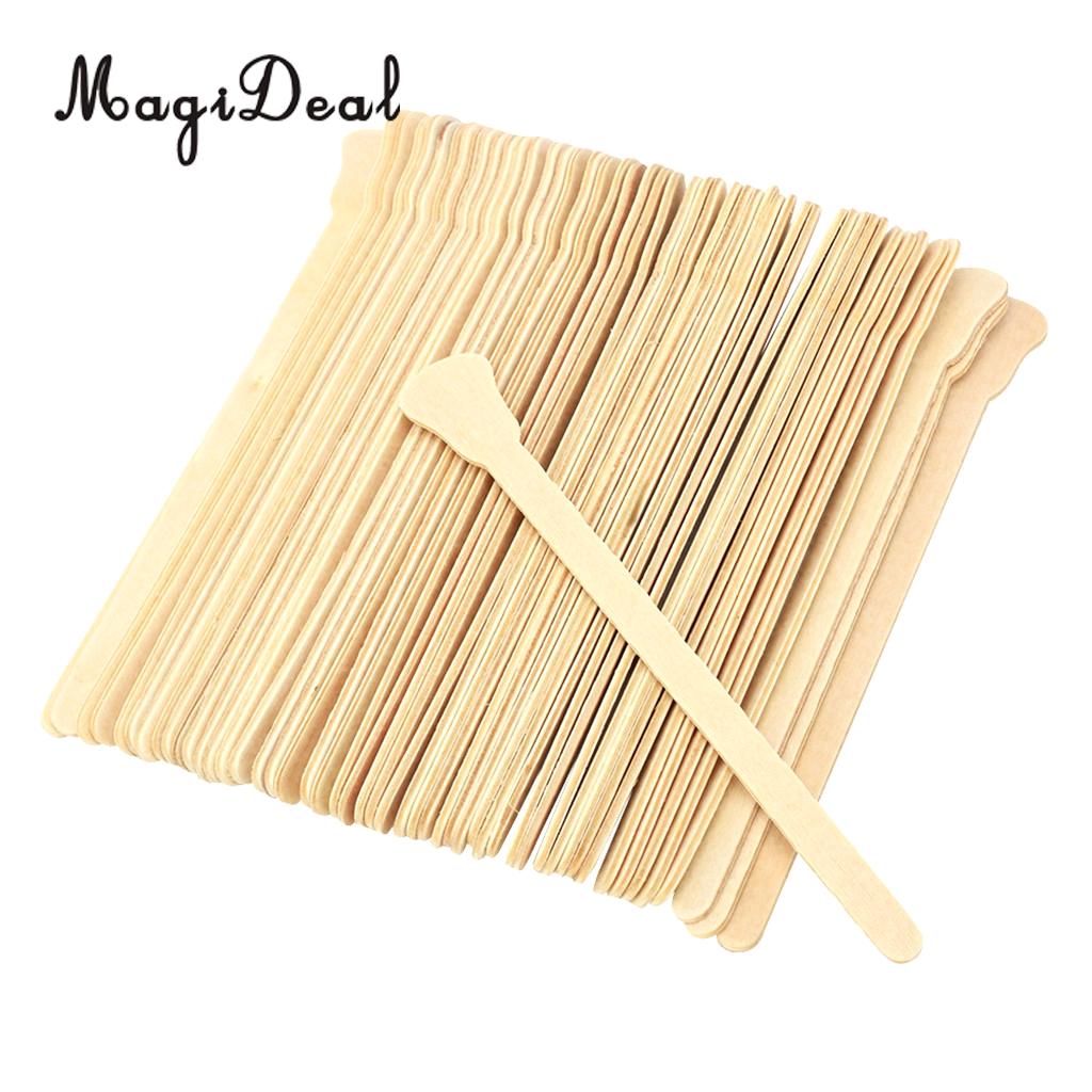 50 Pieces Wooden Waxing Applicators Sticks for Face &amp; Eyebrows Wax Spatula Hair Removal safety and non-toxic