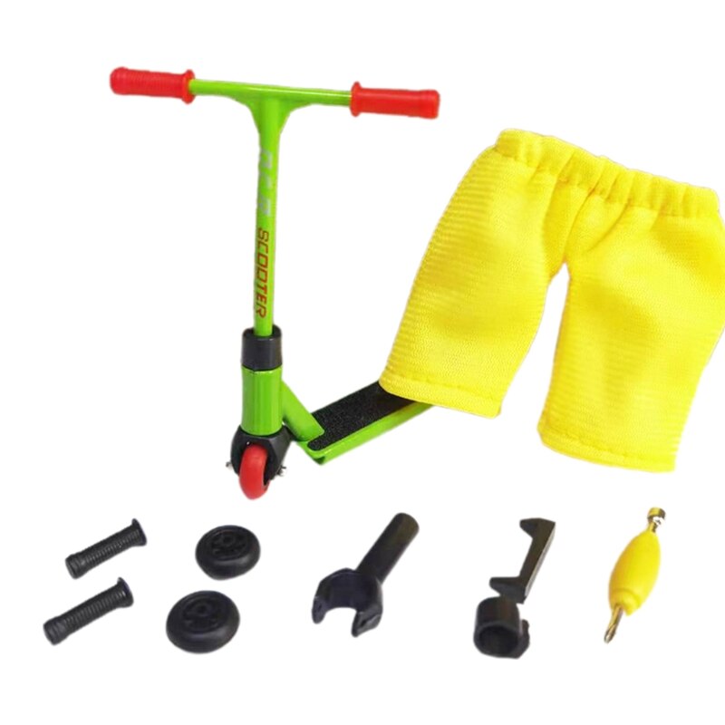 Mini trottinette à doigt, jouet interactif, Gadget, activité sensorielle, pour les tout-petits, Kit de Skateboard, lot de 10 pièces: Green