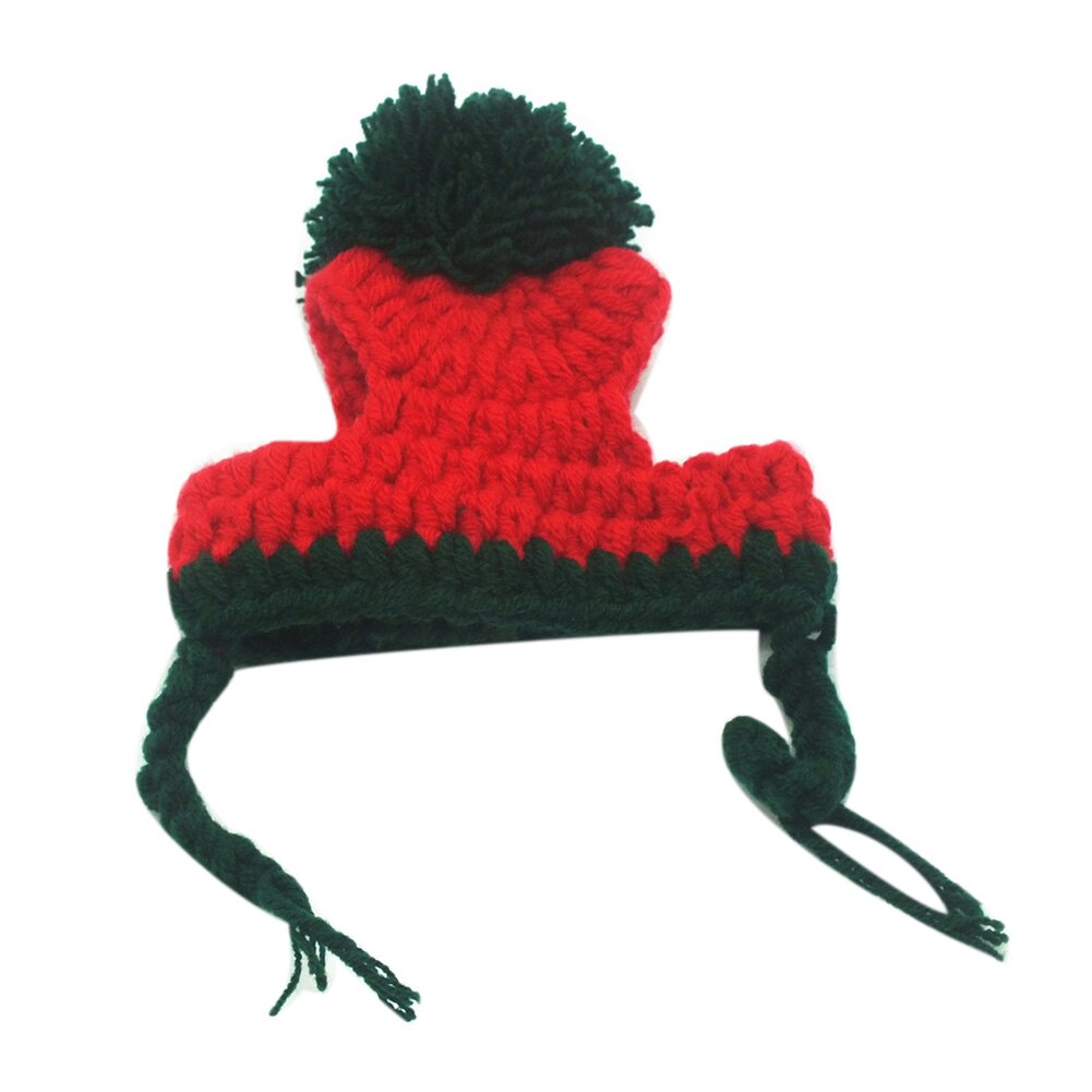 Cat Dog cappello lavorato a maglia cucciolo animale cappello di natale cappello lavorato a maglia di natale con palline cappello da cucciolo Halloween Cosplay cane gatto Supplie Cap fascia: L
