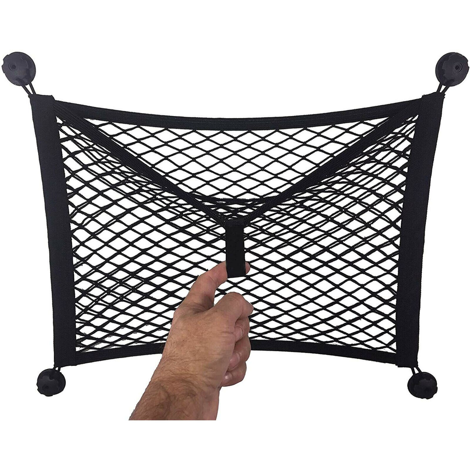 25*45cm Car Cargo Organizer Storage Elastic Mesh Net Holder 4-Hooks Parts For Caravan For Cargo Van For Magazines