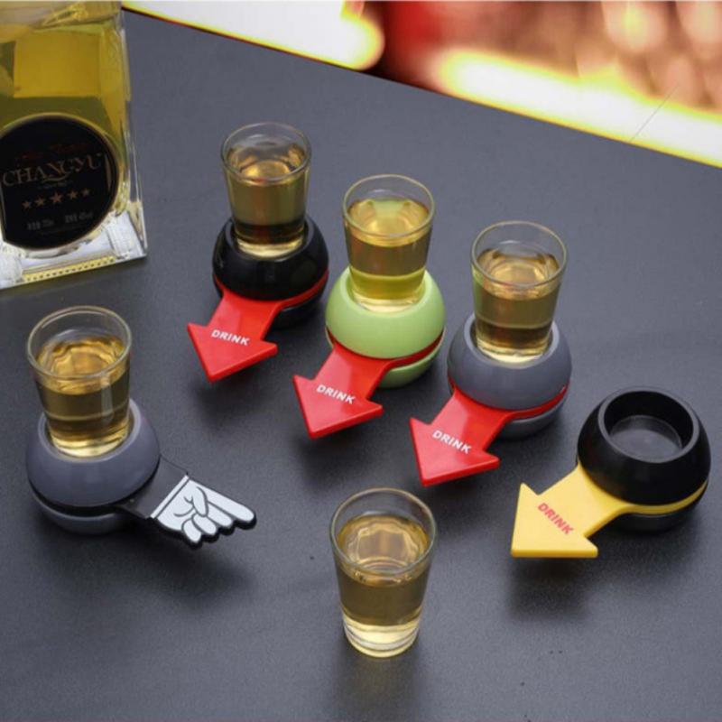 pekeren skudd spinner selskapsspill snurre rundt drikkespill glasskoppsett roterbar pil øl vin brettspill bord underholdning