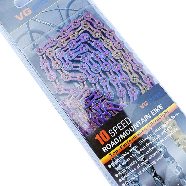 Vg Sport Ultralight 8 9 10 11 Speed Fietsketting Fietsketting Half Volledige Hollow 116L Zilver Goud Mountain Mtb racefiets Kettingen: 10s half hollow