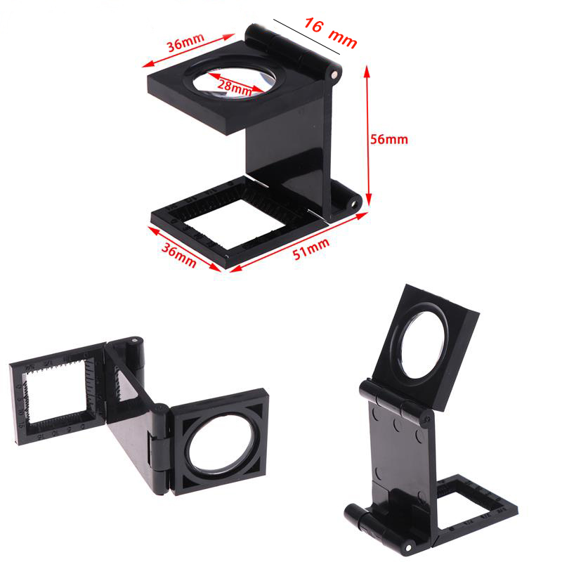 22 MM Foldable Scale Magnifier LED Illumination Light Printing 8x Magnification Lupa Optical Lenses Magnifying Glass Home Tools