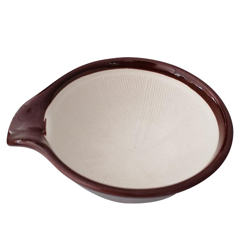Tazón de Suribachi de mortero de cerámica japonesa, vajilla de porcelana ondulada, cuenco