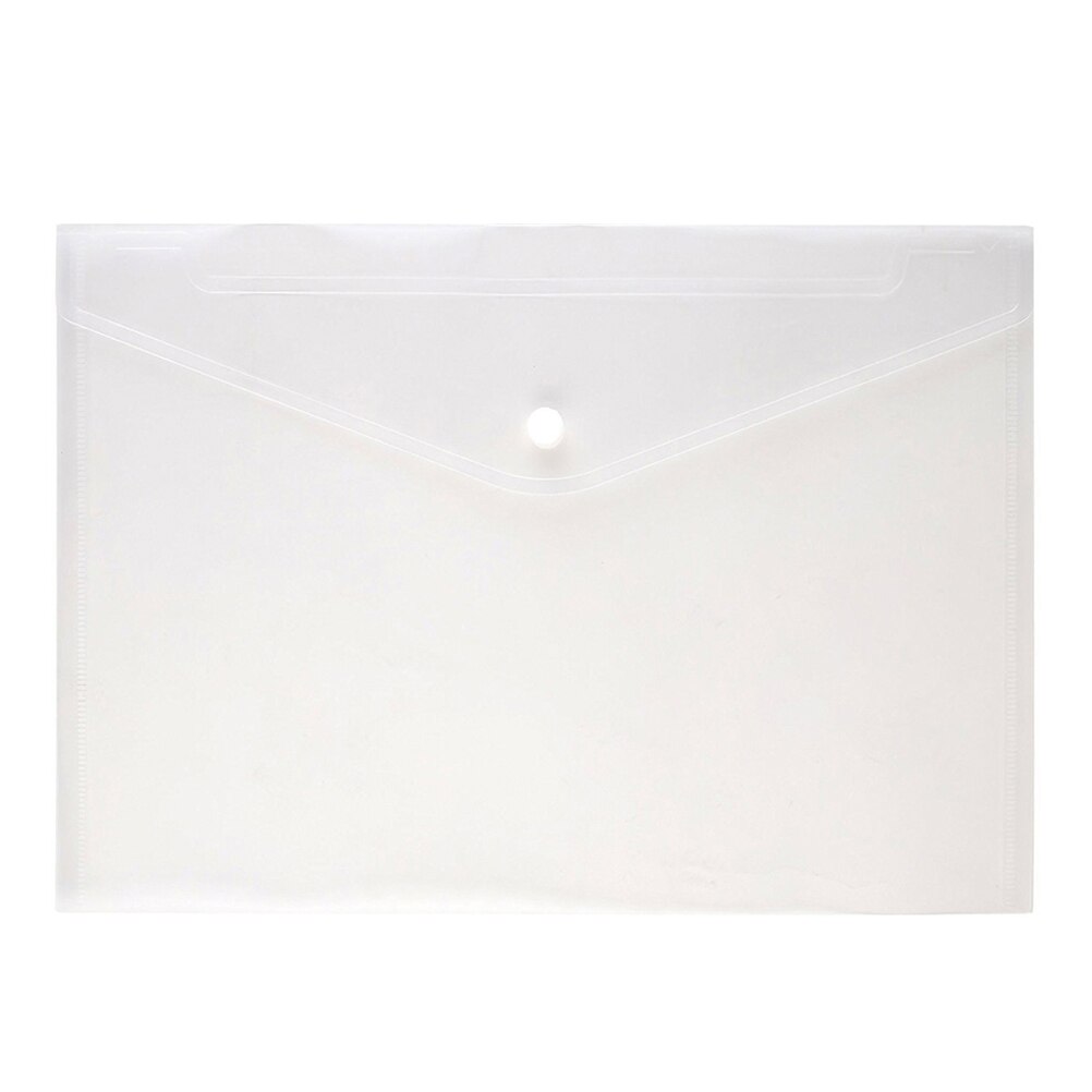 12 Pcs Envelope File Document Folder Clear Document Envelope Organizer with Snap Button(Blue): Whitex30pcs