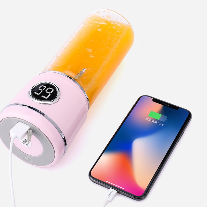 Licuadora portátil, licuadora de viaje recargable por Usb, licuadora Personal para batidos y batidos, mezcla rápida, taza desmontable