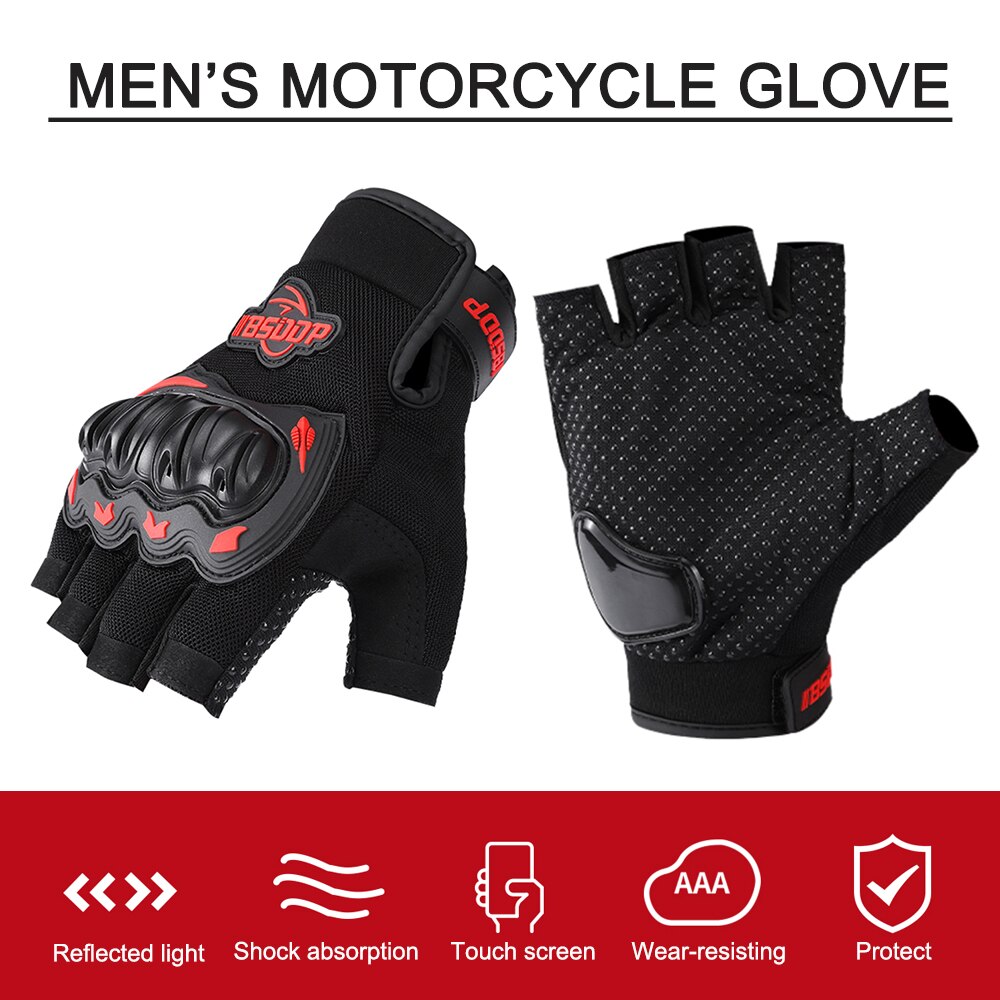 Motorcycle Half Finger Glove Motorbike Motocross Moto Hard Knuckle Fingerless Riding Biker Protective Gear gloves