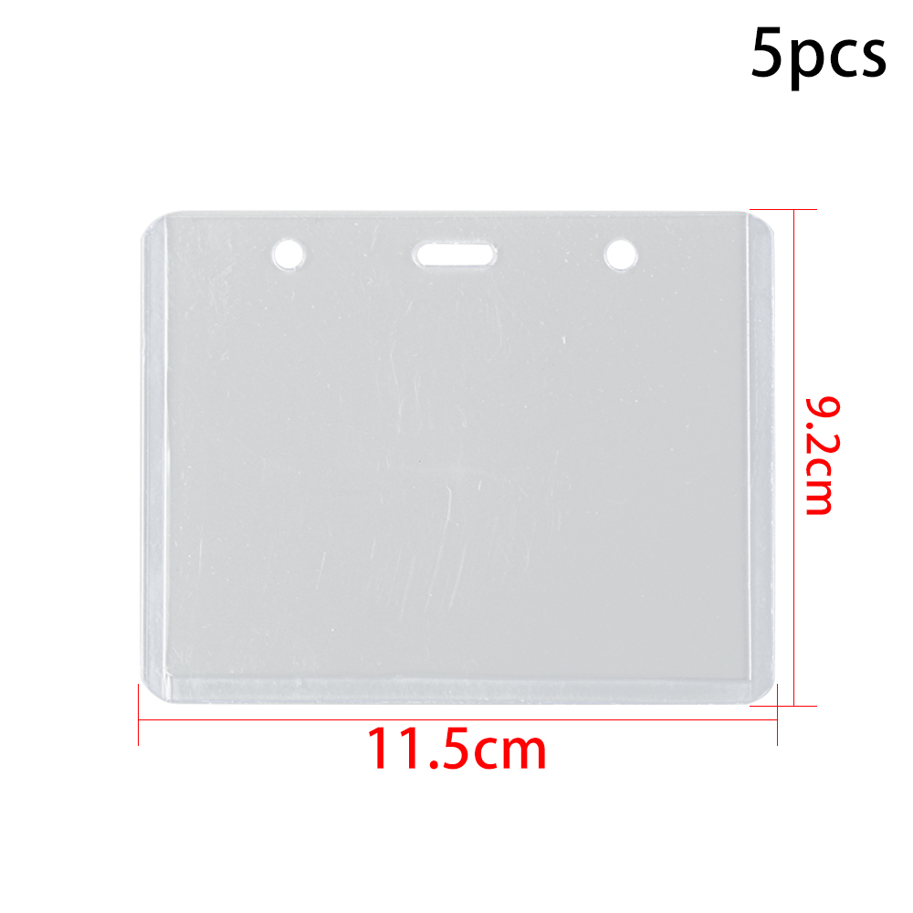 5PCs Transparent Plastic Badge Work Card Holder Protector Cover ID Card Pouch Business Case Pocket Unisex Card Sleeve: 3