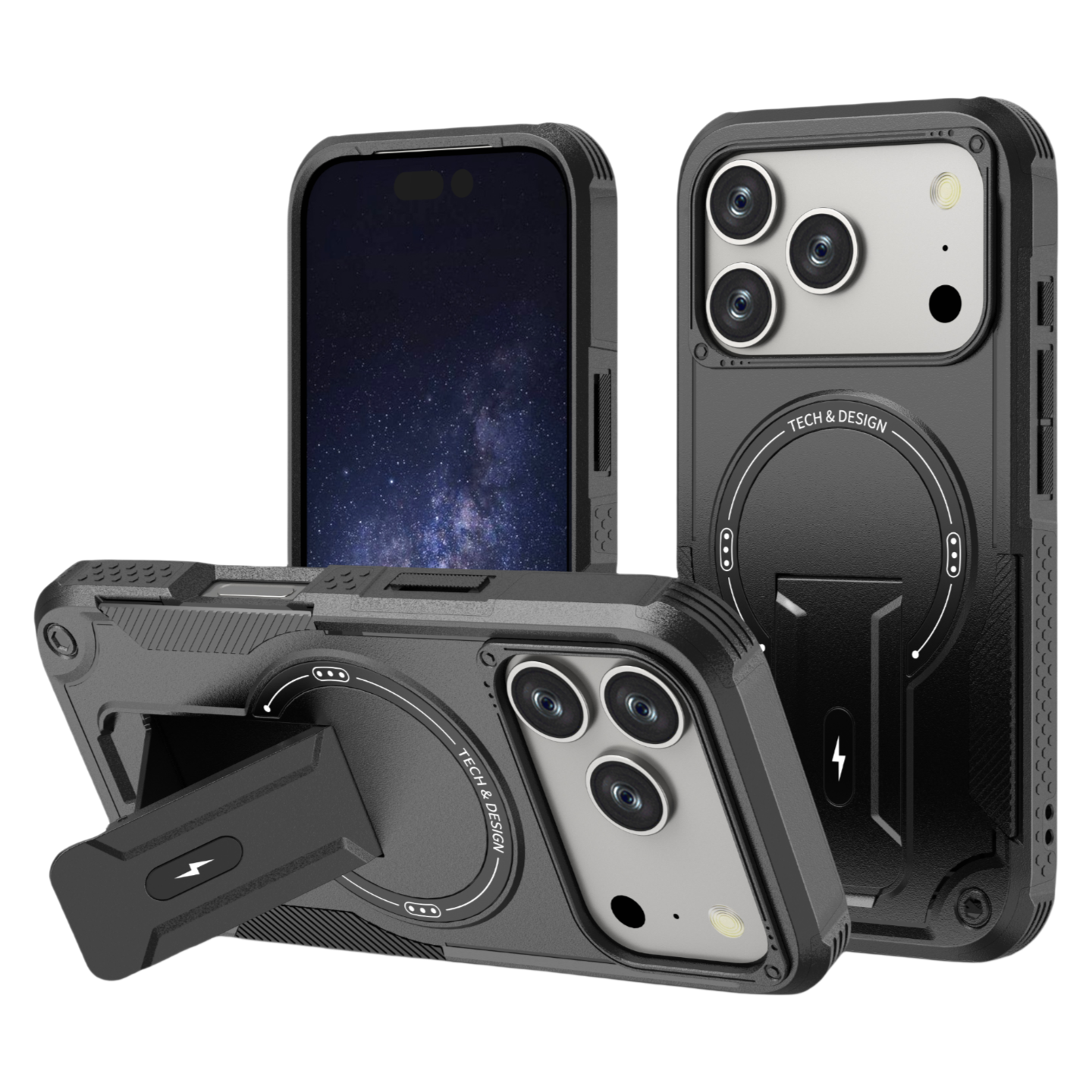 Armor Case for Iphone 17 pro max 16e Iphone16e 16 17 air 15 14 plus 12 13 pro iphone17 Mobile Phone Accessories Stand Cases