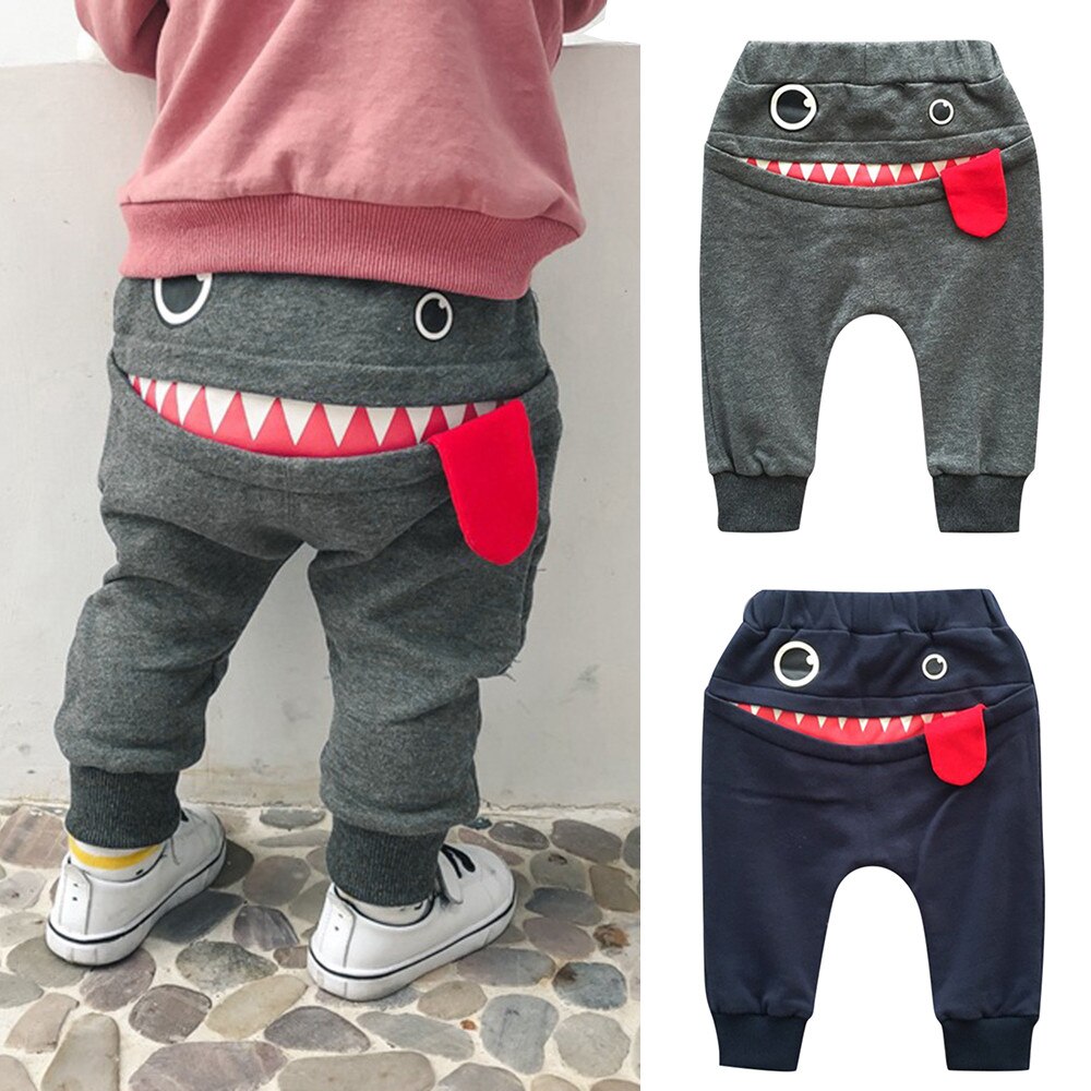 Baby Kinderen Kids Jongens Meisjes Cartoon Haai Tong Harembroek Broek Broek Mooie Stijlvolle