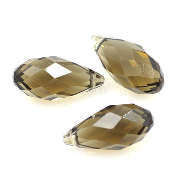 5pcs 12x25mm Charms Crystal Teardrop Bead Faceted Glass Beads Jewelry Womens Accessories Necklace Earring Pendants: NUDE