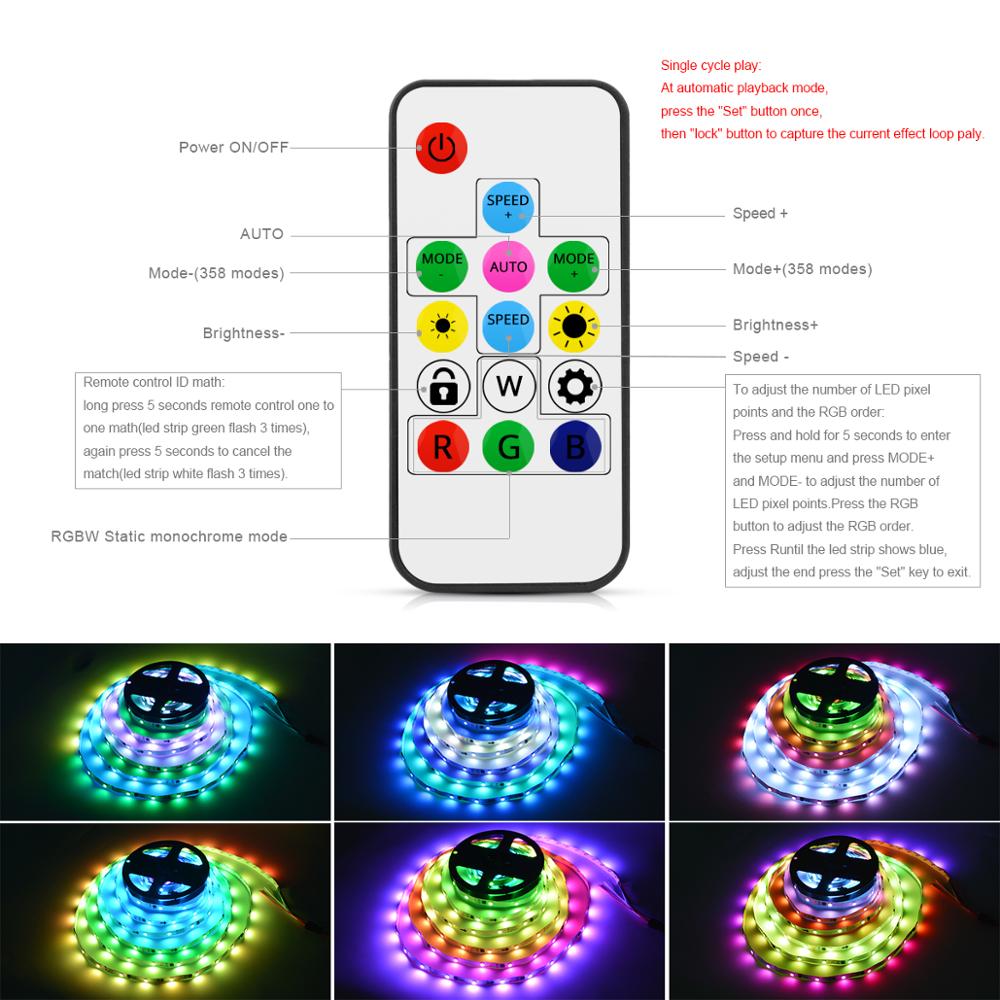 Dream Color Neon Light 1M-5M Tape 30 LEDs/M RGB Individually Addressable LED Light 2811 IC Smartled Pixel Light For TV Backlight