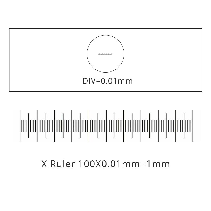 DIV=0.01mm Stage Micrometer Graticules Microscope Stage Micrometer Calibration Slide
