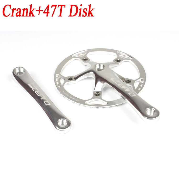 Bielle unique intégrée pour vélo pliant, 45T 47T 53T 56T 58T BCD 130mm, pièces de vélo, pédalier et disque: 47T silver