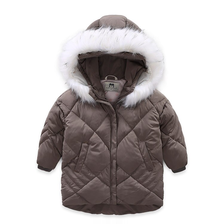 Ircomll Child Girls Winter Coat Thickened Fur Hooded Warn Children's Winter Jacket Baby Girl Coat kids Jacket Outerwear 2-7Y: Coffee / 4T
