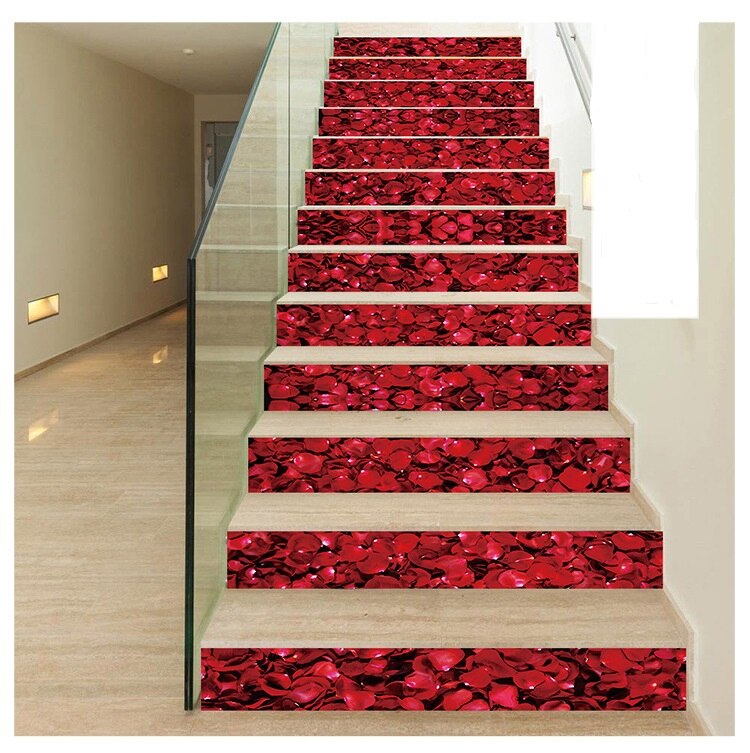 6PCS Staircase Steps Stickers Riser Floor Sticker for Bedroom Living Room Decor DIY tairs Decal