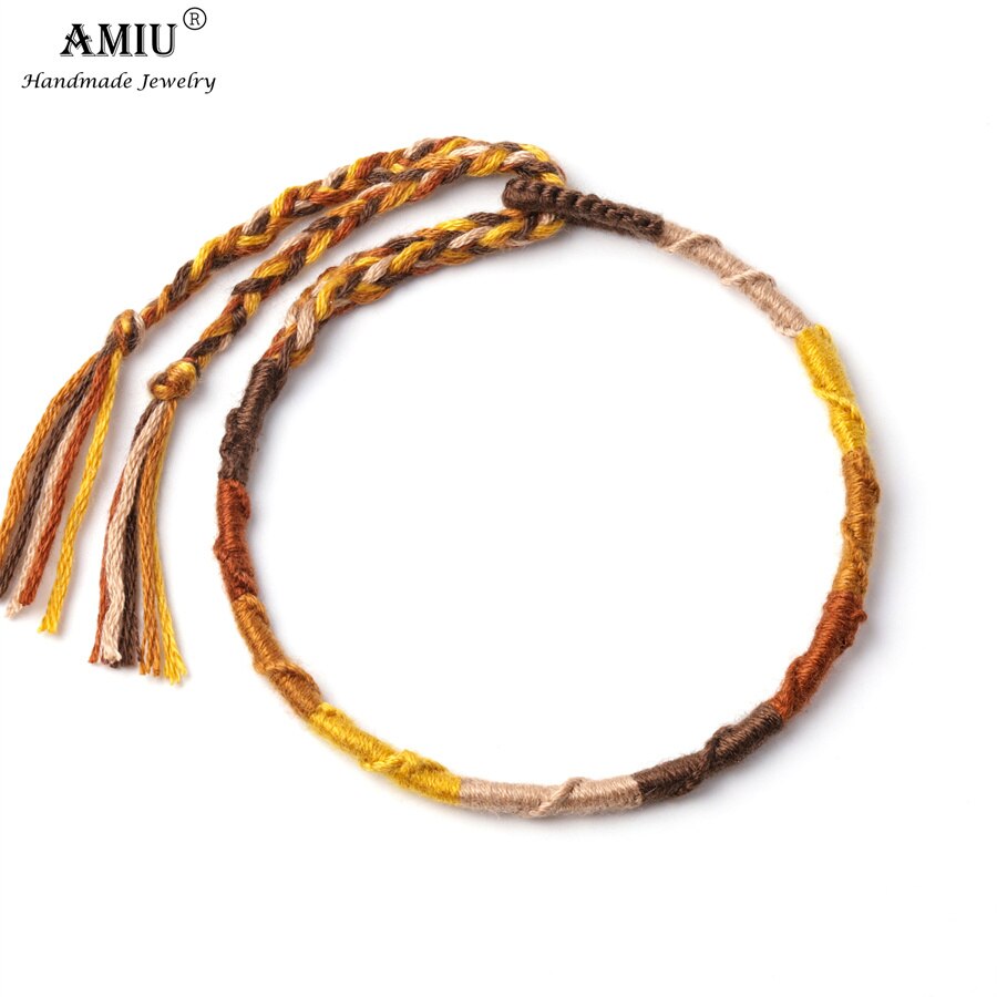 AMIU Handgemachte Freundschaft Böhmen Geflochtene gewebte Seil Fußkettchen Armbinde mit Quaste Brasilianische Schnur Fußkettchen Armbänder: 4