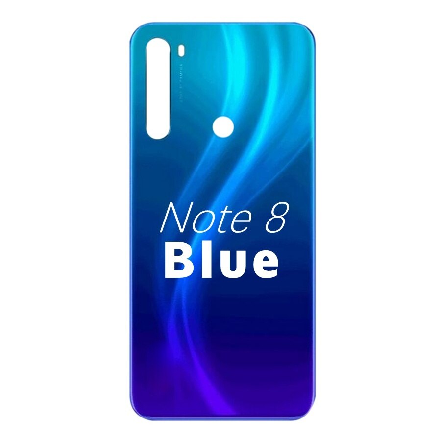 Voltar vidro capa para xiaomi redmi note8 nota 8 pro bateria capa traseira habitação painel da porta substituição + adheisve adesivo m1908c3jh: Note8-Blue