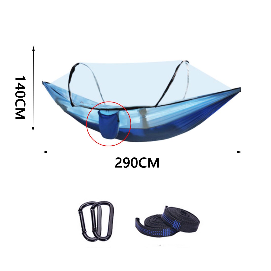 Hangmat Met Anti-Muggen Outdoor Dubbele Nylon Parachute Doek Camping Klamboe Quick Open Hangmat Controle Hangmat Kamp: High Version F