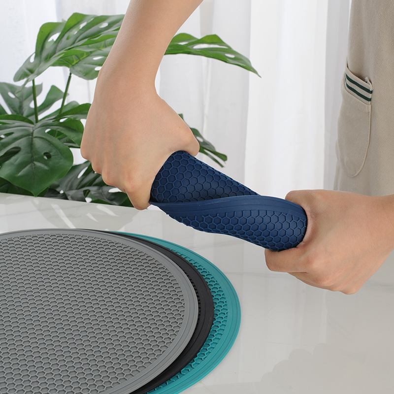 30 cm grote siliconen mat onderzetter hittebestendige placemat honingraat antislip pannenlap tafelmat ronde bekermat keukenaccessoires