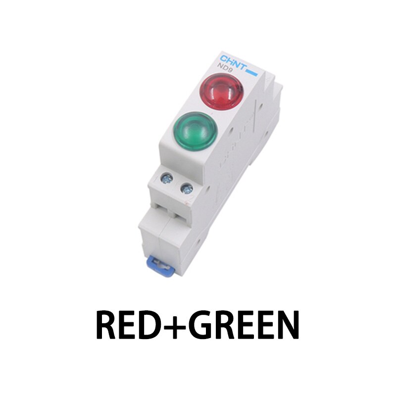 Chint Led Signaal Lamp ND9 Serie Ac/Dc 230V 24V 220V Waakvlammen Din Rail Mount indicatie Licht Rood Groen Lamp Indicator Light: red green 24V