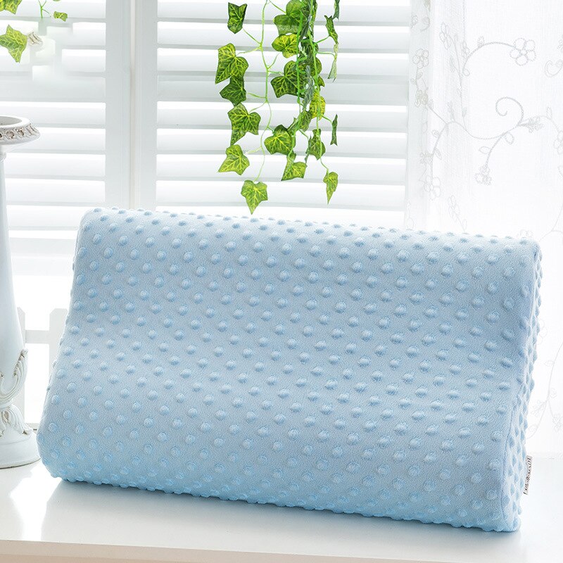 Memory Foam Beddengoed Kussen Nek Bescherming Trage Rebound Slapen Kussen Orthopedische Hals Massager Cervicale Gezondheidszorg Kussen: Blauw