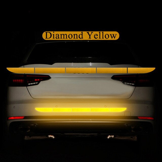 Reflecterende sticker voor auto's, striping tape, 35 " reflecterende strip voor buiten, waarschuwingssticker voor veiligheid, auto-accessoires: Geel