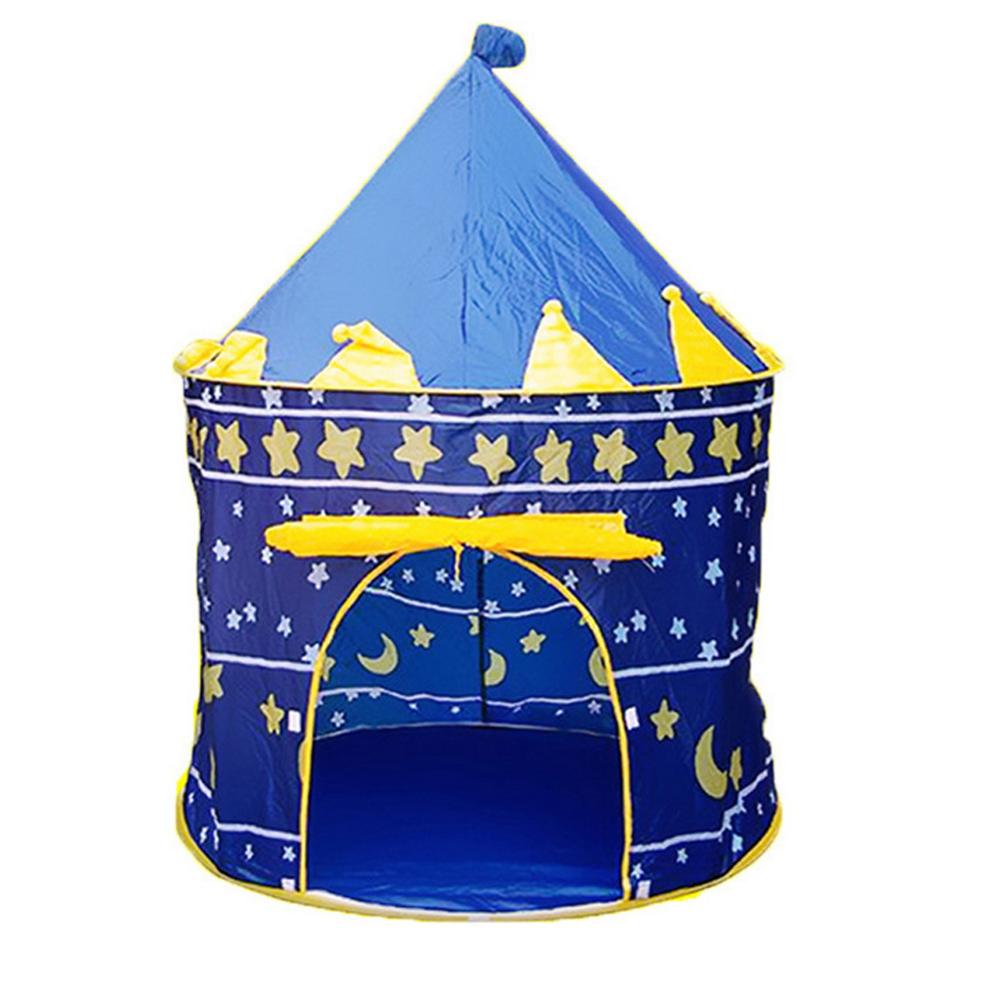 3 In 1 Raket Tent Draagbare Kinderen Tent Baby Speelgoed Vouwen Kruipen Tunnel Playhouse Kinderen Tipi Tent Oceaan Bal zwembad Pit Huis: 1pcs Blue